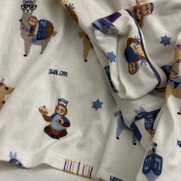 * PJ Salvage * hanukah Pajamas with Fun Animal Print - XS - New - Picture 3 of 7